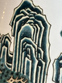 A large Chinese famille rose '100 deer' 'hu' vase, Qianlong mark, 19th C.