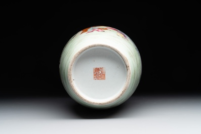 A fine Chinese famille rose 'shouxing' vase, Qianlong mark, Republic