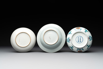 A collection of 22 Chinese blue, white and polychrome wares, Yongzheng and Ruo Shen Zhen Cang 若深珍藏 mark, Kangxi and later