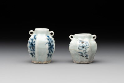 A collection of five Chinese blue and white jarlets, Yuan