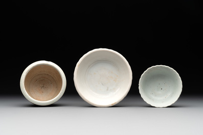 A collection of 14 Chinese ding-type and white-glazed wares, Song/Ming