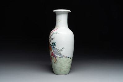 A fine Chinese famille rose 'shouxing' vase, Qianlong mark, Republic