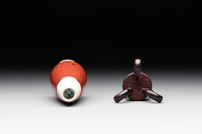 A collection of four Chinese monochrome-glazed ware, Kangxi and Qianlong mark, 19/20th C.