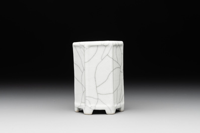 A collection of four Chinese monochrome-glazed ware, Kangxi and Qianlong mark, 19/20th C.