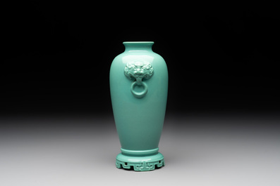 A collection of four Chinese monochrome-glazed ware, Kangxi and Qianlong mark, 19/20th C.