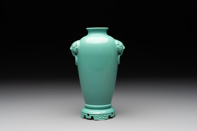 A collection of four Chinese monochrome-glazed ware, Kangxi and Qianlong mark, 19/20th C.