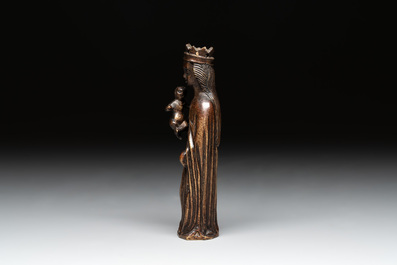 A bronze 'crowned Madonna with child' lustre ornament, Flanders, 16th C.