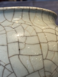 A Chinese ge-type vase with lion-form handles, Qianlong