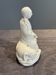 A Chinese Dehua blanc de Chine Guanyin, He Chaozong 何朝宗 mark, 19th C.
