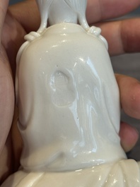 A Chinese Dehua blanc de Chine Guanyin, He Chaozong 何朝宗 mark, 19th C.