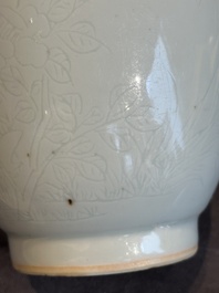 A Chinese white-glazed anhua 'birds' jar, Transitional period