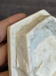 A large Chinese Dehua blanc de Chine wine pot, Kangxi