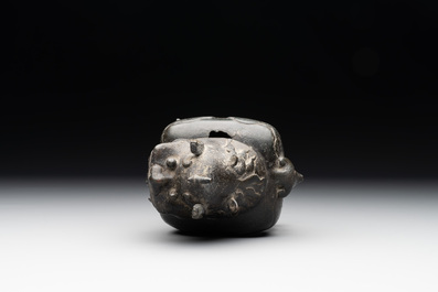 A Chinese bronze 'luduan' incense burner and cover, Ming