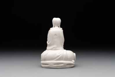 A Chinese Dehua blanc de Chine Guanyin, He Chaozong 何朝宗 mark, 19th C.