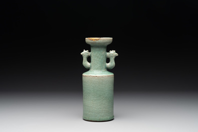 A Chinese Longquan celadon 'kinuta' vase, Yuan/Ming
