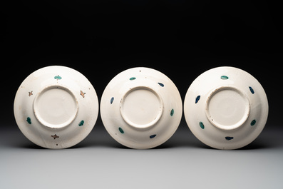 Five European Iznik-style pottery plates, 19th C.