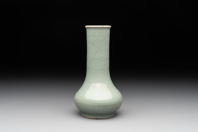 A Chinese Longquan celadon bottle vase, Song