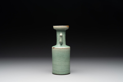 A Chinese Longquan celadon 'kinuta' vase, Yuan/Ming