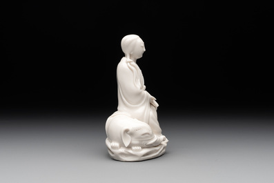 A Chinese Dehua blanc de Chine Guanyin, He Chaozong 何朝宗 mark, 19th C.