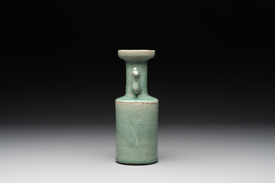 A Chinese Longquan celadon 'kinuta' vase, Yuan/Ming