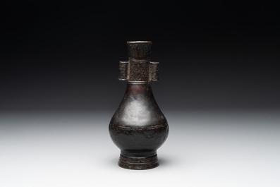 A Chinese bronze 'touhu' vase, Yuan