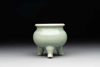 A Chinese Longquan celadon tripod censer, Song