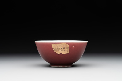 A Chinese copper-red-glazed bowl, 18th C.