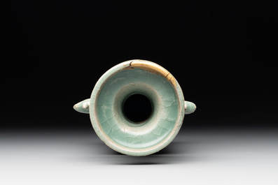 A Chinese Longquan celadon 'kinuta' vase, Yuan/Ming