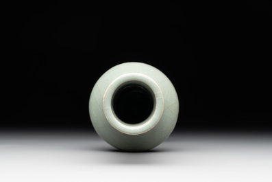 A Chinese Longquan celadon bottle vase, Song