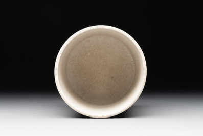 A Chinese copper-red-glazed brush pot, 'bitong', 18th C.