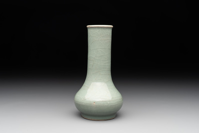 A Chinese Longquan celadon bottle vase, Song