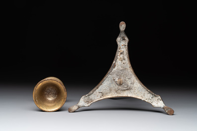 Four bronze candle holders, Flanders and/or France, 16th C. and later