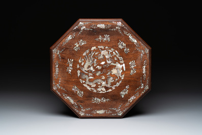 A Vietnamese mother-of-pearl-inlaid rosewood stand, 19th C.