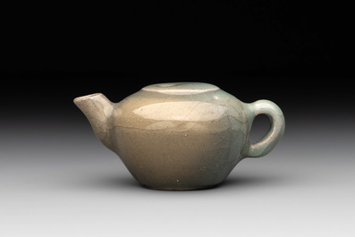 A Chinese Longquan celadon water dropper, Song