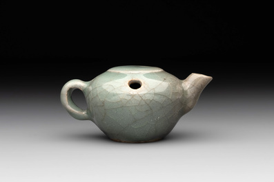 A Chinese Longquan celadon water dropper, Song