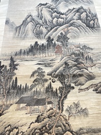 Lu Hui 陸恢 (1851-1920): 'Mountainous landscape', ink on paper, dated 1910