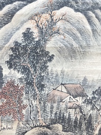 Lu Hui 陸恢 (1851-1920): 'Mountainous landscape', ink on paper, dated 1910