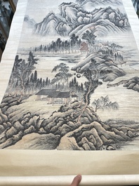 Lu Hui 陸恢 (1851-1920): 'Mountainous landscape', ink on paper, dated 1910