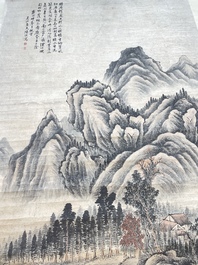 Lu Hui 陸恢 (1851-1920): 'Mountainous landscape', ink on paper, dated 1910