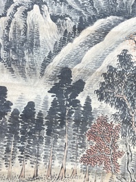 Lu Hui 陸恢 (1851-1920): 'Mountainous landscape', ink on paper, dated 1910