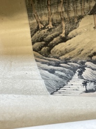 Lu Hui 陸恢 (1851-1920): 'Mountainous landscape', ink on paper, dated 1910