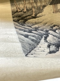 Lu Hui 陸恢 (1851-1920): 'Mountainous landscape', ink on paper, dated 1910