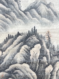 Lu Hui 陸恢 (1851-1920): 'Mountainous landscape', ink on paper, dated 1910