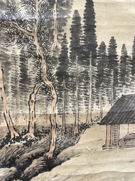 Lu Hui 陸恢 (1851-1920): 'Mountainous landscape', ink on paper, dated 1910
