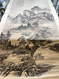 Lu Hui 陸恢 (1851-1920): 'Mountainous landscape', ink on paper, dated 1910