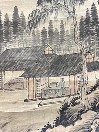 Lu Hui 陸恢 (1851-1920): 'Mountainous landscape', ink on paper, dated 1910