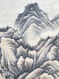 Lu Hui 陸恢 (1851-1920): 'Mountainous landscape', ink on paper, dated 1910