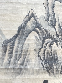 Lu Hui 陸恢 (1851-1920): 'Mountainous landscape', ink on paper, dated 1910