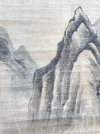 Lu Hui 陸恢 (1851-1920): 'Mountainous landscape', ink on paper, dated 1910