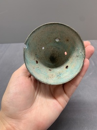 A Chinese bronze 'immortal' 'boshanlu' censer and cover with a tomobako, Western Han